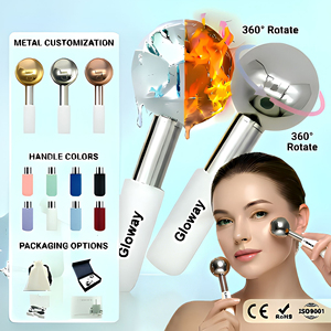 Esferas de Hielo Faciales Giratorias de 360 Grados con Logotipo Personalizado, Palitos Criogénicos de Metal para Masaje Facial, Herramienta de Enfriamiento de la Piel para Suministros de Belleza y Spa - Product Image 1