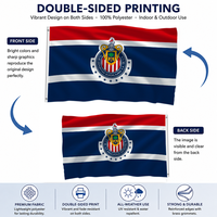 Drapeau de supporter de football rouge, blanc et bleu, bannière murale de style mexicain pour la décoration de la chambre, de la salle de jeux, du bar et de l'extérieur