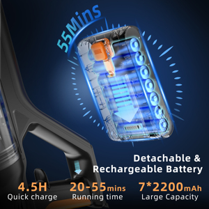 Cordless Vacuum <b>Cleaner</b>, 550W/45Kpa Stick With Touch Screen, 55 Mins Runtime, Wireless <b>Cleaners</b> for Home Rechargeable Vacuum Cle - Product Image 1
