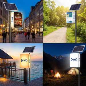 24-Hour Solar Powered Custom Acrylic Sign <b>Light</b> <b>Box</b> Double Sided Illuminated <b>Advertising</b> for Road IP65 Rating KHT-0507-M Double - Product Image 4