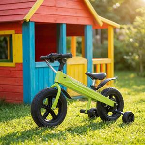 Vélo d'équilibre pour enfants homologué CE 500W 48V avec roue avant de 12 pouces, cadre en acier carbone et selle en cuir pour enfants de 8 ans (Len89) - Product Image 1