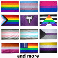 Drapeau de Fierté LGBT Transgenre en Polyester Durable à Doubles Coutures de 3x5 Pieds