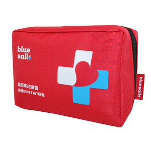 Kit d'urgence pour vélo Blue Sail, sac de premiers secours en tissu Oxford rouge pour le cyclisme et les activités de plein air - Product Image 1