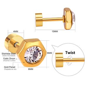 Nouvelles boucles d'oreilles triangulaires en zircon multicolores, type boucles d'oreilles pour femmes, ensembles de boucles d'oreilles en vente - Product Image 3