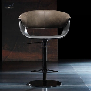 Taburete de <span class=keywords><strong>Bar</strong></span> Giratorio Ajustable EKAR Aria, Silla de Comedor de Cuero Sintético Contemporáneo para el Hogar, <span class=keywords><strong>Bar</strong></span> y Hotel - Product Image 5
