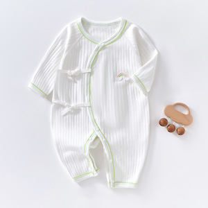 Body de Bebé de Algodón Puro, Tejido de Punto, Manga Larga, Unisex, Ropa para Recién Nacidos con Bordado de Arcoíris, para Primavera, Otoño e Invierno - Product Image 1