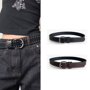 <span class=keywords><strong>Ceinture</strong></span> pour <span class=keywords><strong>femme</strong></span> en alliage de style punk occidental avec boucle à ardillon pour jeans et pantalons – Ceintures noires haut de gamme, tendance et distinctives pour femmes - Product Image 2