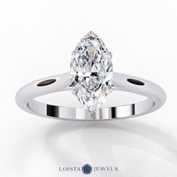 Bague de fiançailles en platine avec diamant taille marquise pour femme, classique, certifiée GIA, couleur D naturelle, bijoux fins