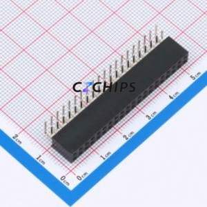 FH2.54-06-20PWS Pin Socket Bent Lead Through Hole,P=2.54mm Connector 2x20P 2.54mm 2.54mm Square Hole - Product Image 1