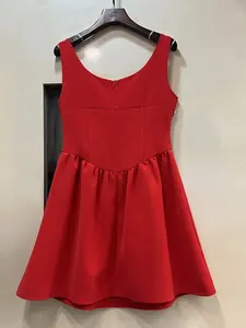 Créateur de mode femmes Sey Mini robe été sans manches taille haute luxe cristal diamants volants Club de vacances - Product Image 3