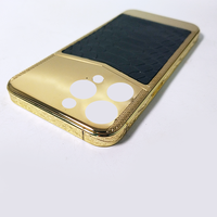 Vente chaude à Dubaï, coque arrière en cuir et métal pour iPhone 14 Pro Max, vente en gros