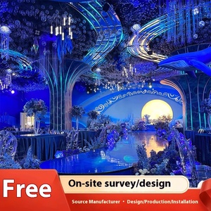 Colonne lumineuse personnalisée lampes suspendues lustres pour mariage Auditorium hôtel eau qui coule magique coucher de soleil fond plafond - Product Image 3