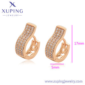 X000021080 XUPING fabbricazione all'ingrosso gioielli 18K placcato oro Huggie orecchini di cristallo alla moda Y2K orecchini festa - Product Image 2