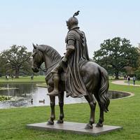 Monument classique européen sur mesure, chevalier guerrier en bronze, sculpture et statue en bronze