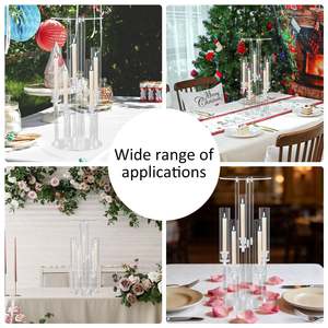 ขาตั้งดอกไม้ LANJO 2 in 1 พร้อมเสาไฟอะคริลิค ที่วางเทียน LED พร้อมหลอดคริสตัลแบบกันลม - Product Image 5