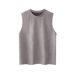 Camiseta sin Mangas para Hombre de Algodón Orgánico Ecológico, Teñido de Bajo Impacto, Producción Ética, Ropa Deportiva Informal, Logotipo Personalizado, Transpirable, al por Mayor - Product Image 1