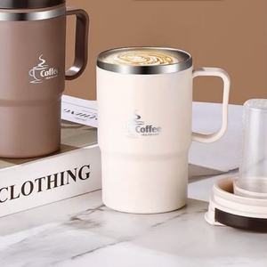 Vente chaude Tasse à café isolée en acier inoxydable à double paroi personnalisée avec logo de <span class=keywords><strong>bureau</strong></span> Tasse à eau en plastique pour lait - Product Image 5