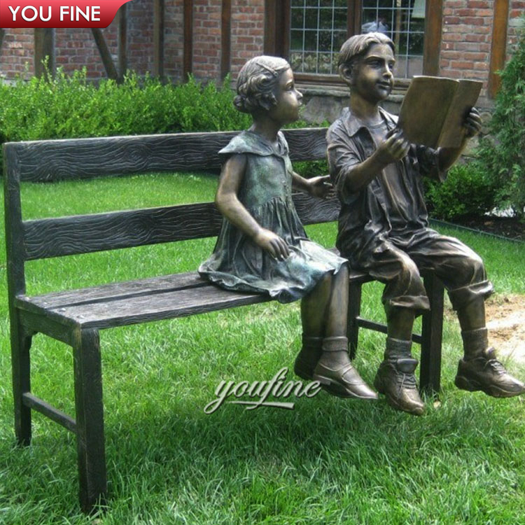 屋外庭園鋳造真鍮ブロンズ製座る少女と犬の読書像彫刻| Alibaba.com