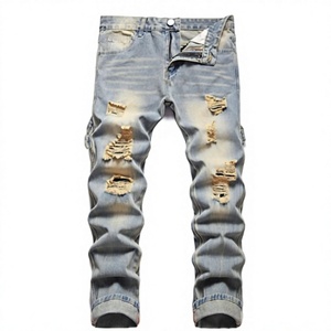 Pantalones de Hombre Lotfeel de Alta Calidad, Estilo Vintage, Corte Bootcut, Marca Privada, Ajuste Holgado, Denim Selvedge, Desgastados, con Botones, Cintura Alta - Product Image 1