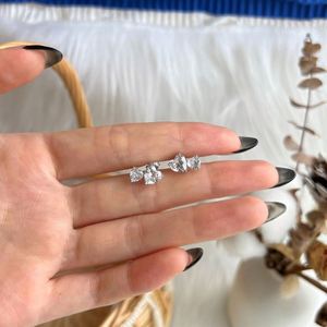 Dylam Iced Out Stud <b>Earrings</b> for Women Screw-<b>Back</b> Hypoallergenic CZ Heart Stud <b>Earrings</b> Ear Studs for Women - Product Image 4