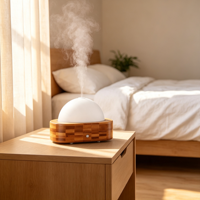 Diffuseur d'arômes ultrasonique à grain de bois, machine à parfum d'huiles essentielles, petit humidificateur d'aromathérapie de bureau pour la maison