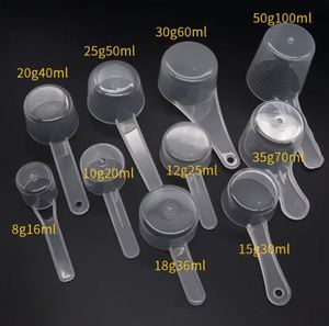 Cuillère doseuse en plastique personnalisée pour poudre protéinée 25 ml 25 cc 12 g 12,5 g, manche court ou long, fond plat ou rond - Product Image 5