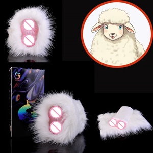 Masturbateur masculin en peluche style laine de mouton, avec deux canaux souples, inspiré des animaux, jouet de plaisir pour adultes pour hommes - Product Image 1