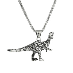 Yunnique – pendentif dinosaure en acier inoxydable, collier animalier, bijoux unisexes à la mode, 19010 - Product Image 3