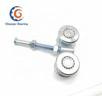 Livraison gratuite de haute qualité pour porte coulissante, roue supérieure, roulement à 4 roulettes de type zinc plaqué avec rail