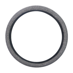 Universal 38cm 15 pulgadas lujo brillo Rhinestone brillante diamante cristal cuero mujeres coche <span class=keywords><strong>volante</strong></span> <span class=keywords><strong>cubre</strong></span> - Product Image 2