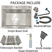 Évier de cuisine à encastrer en acier inoxydable 304 avec accessoires pour grossiste