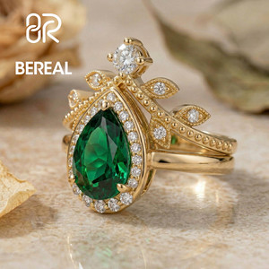 แหวนหมั้นเพชร VVS ที่ได้รับการรับรองจาก IGI เพชรเพาะเลี้ยงในห้องปฏิบัติการสำหรับผู้หญิง แหวนเงินแท้ 925 รูปทรงลูกแพร์ เพชร CVD สร้างในห้องปฏิบัติการ แหวนแบบ Halo เครื่องประดับชั้นดี - Product Image 2