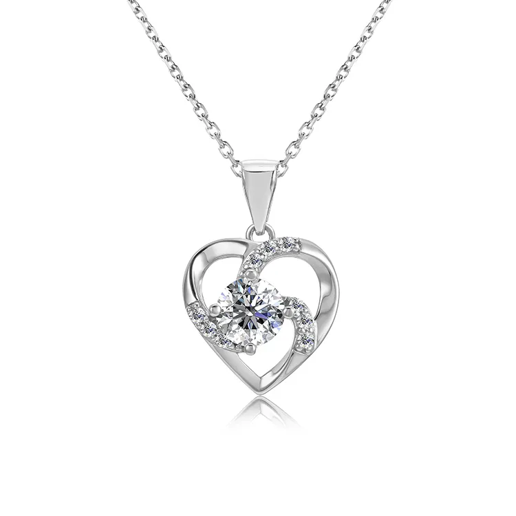 St.Claire Heart Pendant Shape Woman New Necklace Vvs Mossinate Pendant Gra Certified Moissanite Jewelry With 925 Silver
