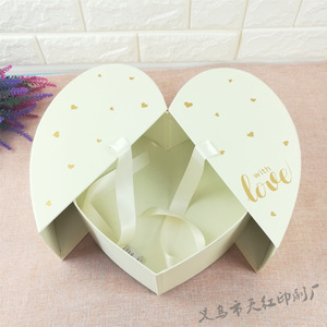 กล่องของขวัญรูปหัวใจพร้อมหูหิ้ว กล่องกระดาษแข็งสำหรับใส่ดอกไม้ งานฝีมือ ออกแบบปั๊มร้อนตามสั่ง - Product Image 2