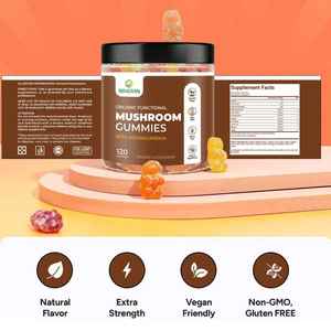 我的工厂定制8合1免疫支持抗氧化认知增强能量平衡蘑菇软糖阿育瓦甘达酶 - Product Image 3