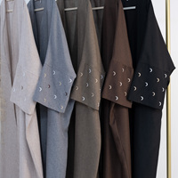 Nouveaux modèles d'abayas 2026, vêtements islamiques, abaya pour femmes, kimono cardigan, robes pour femmes musulmanes, broderie de lune, abaya en lin pour l'Aïd