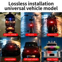 Feu de signalisation LED solaire avec capteur de vibration, sans câblage, fixation adhésive pour moto, vélo, voiture, bateau, étanche à la poussière IP67