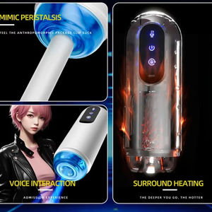 Coupe de masturbation masculine télescopique rotative chauffante avec voix féminine, machine sexuelle pour hommes, jouet pour adultes, masturbation vaginale - Product Image 3