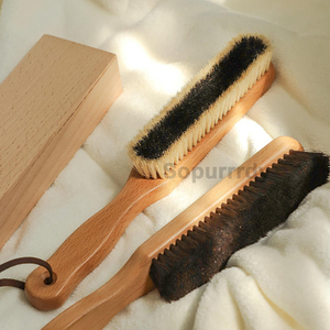 Custom logo Pig Bristle Coat Care Brush Wool Coat Grooming Brush <b>Clothes</b> Dust Removal Hair Remover Wool Sweater <b>Cleaning</b> Brush - Product Image 4