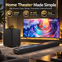 Barre de son 3.1 canaux avec Dolby Atmos 390W, caisson de basses filaire, EARC et transmission 4K HDR pour Smart TV