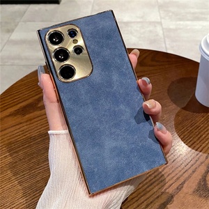 เคสโทรศัพท์หนัง PU คุณภาพสูง ชุบโลหะลายหนังแกะ พร้อมเลนส์โลหะ สำหรับ Samsung S25 Ultra S23 S22 Plus S24 Ultra - Product Image 4