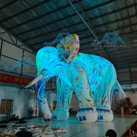 Globo inflable gigante de elefante para decoración de publicidad, modelo de elefante inflado, iluminación led
