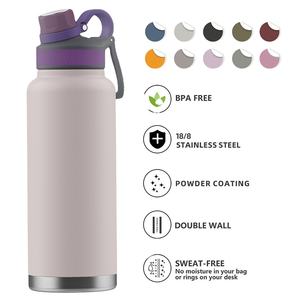 Botella de Agua Deportiva de Acero Inoxidable con Aislamiento al Vacío de Gran Capacidad (40 oz), Moderna y de Lujo, para Actividades al Aire Libre y Camping - Product Image 1