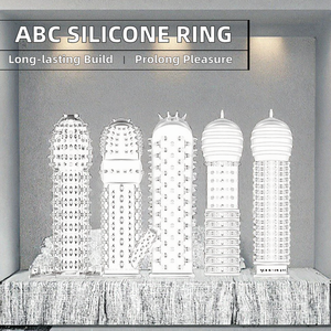 वयस्क सेक्स खिलौना पुरुषों को पुनः प्रयोज्य सिलिकॉन क्रिस्टल लिंग आस्तीन tपे देरी स्खलन रबर अंगूठी शरीर-सुरक्षित संभोग देरी - Product Image 3