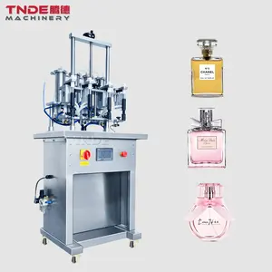 TDG-SZY04 semi-automatic four nozzles electric sensor filling machine perfume liquid glass bottle vacuum filler