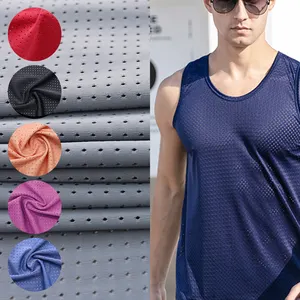 Wholesale Breathable 4 Way Stretch 79 Nylon 21 Spandex Heavy Perforated Knitted Sports Clothing Fabric
