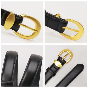 High-End <b>Elastic</b> PU Leather <b>Belt</b> Simple Korean Design Cross-Border All-Match Decorative Jeans Unisex Fashionable Style - Product Image 4