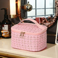 Sac de Maquillage à Poignée Grande Capacité en Polyester avec Fermeture Éclair, Style Tendance, Nouveauté 2025 – Vente en Gros