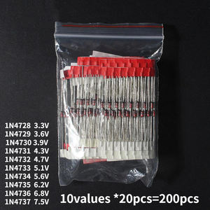 200 pièces 1W Régulateur de tension Diodes 1N4728A 1N4729A 1 N4730A 1N4731A 1 N4732A 1N4733A 1N4734A <span class=keywords><strong>1N4735</strong></span> 3.3V-7.5V Zener Diode Kit - Product Image 6