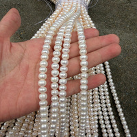 Perles Zhuji naturelles non-nucléaires blanches de qualité 3A, 8 mm d'épaisseur, plates, semi-finies pour bricolage, longueur 39-40 cm, 58 perles